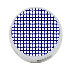 Blue And White Leaf Pattern 4-port Usb Hub (one Side)