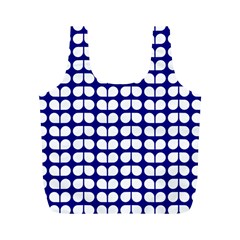 Blue And White Leaf Pattern Reusable Bag (m)