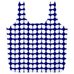 Blue And White Leaf Pattern Reusable Bag (xl)