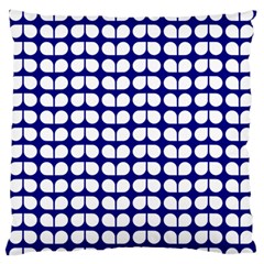 Blue And White Leaf Pattern Standard Flano Cushion Case (one Side)