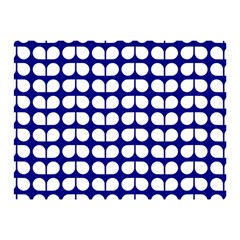 Blue And White Leaf Pattern Double Sided Flano Blanket (Mini)