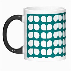 Teal And White Leaf Pattern Morph Mug by GardenOfOphir