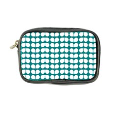 Teal And White Leaf Pattern Coin Purse