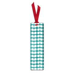 Teal And White Leaf Pattern Small Bookmark