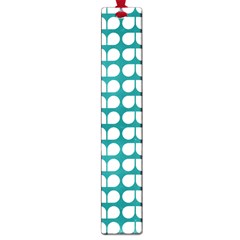 Teal And White Leaf Pattern Large Bookmark