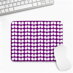 Purple And White Leaf Pattern Small Mouse Pad (rectangle)