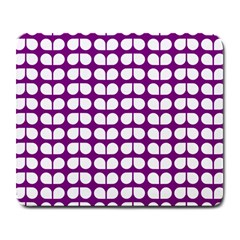 Purple And White Leaf Pattern Large Mouse Pad (rectangle)