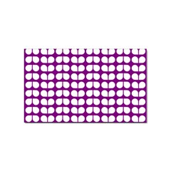 Purple And White Leaf Pattern Sticker (rectangle)