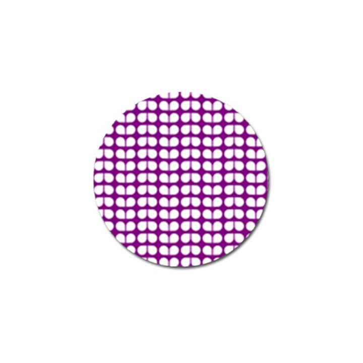 Purple And White Leaf Pattern Golf Ball Marker 10 Pack