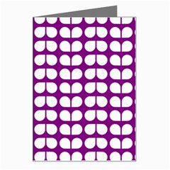 Purple And White Leaf Pattern Greeting Card