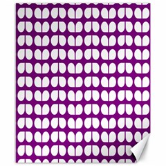 Purple And White Leaf Pattern Canvas 8  X 10  (unframed) by GardenOfOphir