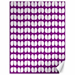 Purple And White Leaf Pattern Canvas 18  X 24  (unframed)