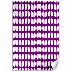 Purple And White Leaf Pattern Canvas 20  X 30  (unframed) by GardenOfOphir