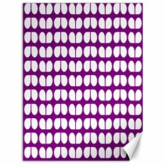 Purple And White Leaf Pattern Canvas 36  X 48  (unframed)