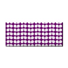 Purple And White Leaf Pattern Hand Towel