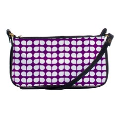 Purple And White Leaf Pattern Evening Bag by GardenOfOphir