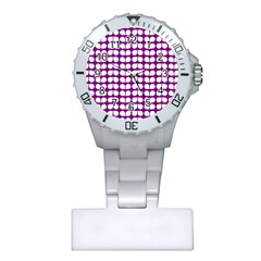 Purple And White Leaf Pattern Nurses Watch