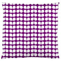 Purple And White Leaf Pattern Standard Flano Cushion Case (two Sides) by GardenOfOphir