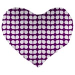 Purple And White Leaf Pattern 19  Premium Flano Heart Shape Cushion Front