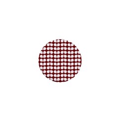 Red And White Leaf Pattern 1  Mini Button