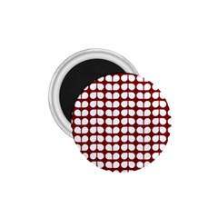 Red And White Leaf Pattern 1 75  Button Magnet