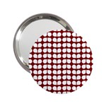 Red And White Leaf Pattern Handbag Mirror (2.25 ) Front