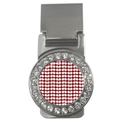 Red And White Leaf Pattern Money Clip (cz)