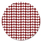 Red And White Leaf Pattern Magnet 5  (Round) Front