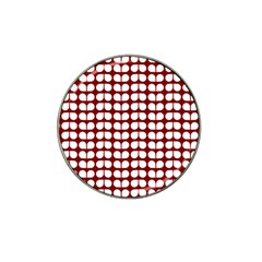 Red And White Leaf Pattern Golf Ball Marker 4 Pack (for Hat Clip)