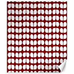 Red And White Leaf Pattern Canvas 8  X 10  (unframed) by GardenOfOphir