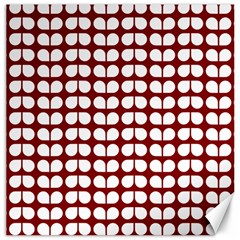 Red And White Leaf Pattern Canvas 16  X 16  (unframed)