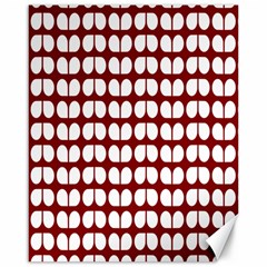 Red And White Leaf Pattern Canvas 16  X 20  (unframed)