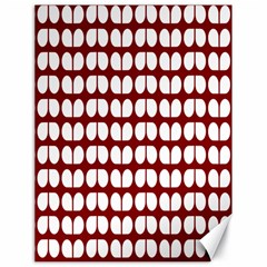 Red And White Leaf Pattern Canvas 18  X 24  (unframed)