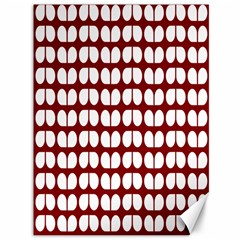 Red And White Leaf Pattern Canvas 36  X 48  (unframed) by GardenOfOphir