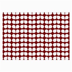 Red And White Leaf Pattern Glasses Cloth (large)