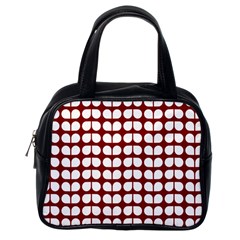 Red And White Leaf Pattern Classic Handbag (one Side) by GardenOfOphir