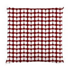 Red And White Leaf Pattern Cushion Case (single Sided) 