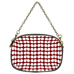 Red And White Leaf Pattern Chain Purse (two Sided)  by GardenOfOphir