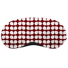 Red And White Leaf Pattern Sleeping Mask