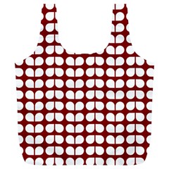 Red And White Leaf Pattern Reusable Bag (xl)