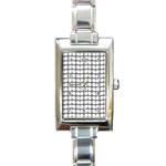 Gray And White Leaf Pattern Rectangular Italian Charm Watch Front