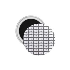 Gray And White Leaf Pattern 1 75  Button Magnet by GardenOfOphir