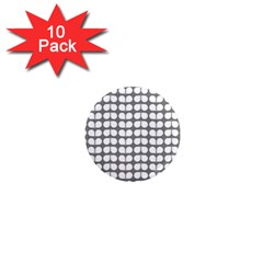 Gray And White Leaf Pattern 1  Mini Button Magnet (10 Pack)