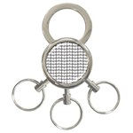 Gray And White Leaf Pattern 3-Ring Key Chain Front