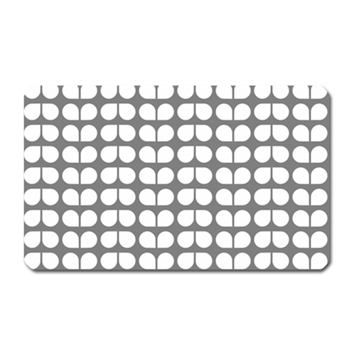 Gray And White Leaf Pattern Magnet (Rectangular)