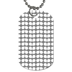 Gray And White Leaf Pattern Dog Tag (one Sided)