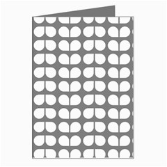 Gray And White Leaf Pattern Greeting Card