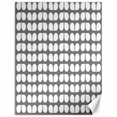 Gray And White Leaf Pattern Canvas 12  X 16  (unframed)