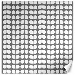 Gray And White Leaf Pattern Canvas 16  X 16  (unframed)