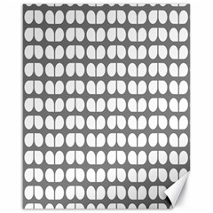 Gray And White Leaf Pattern Canvas 16  X 20  (unframed) by GardenOfOphir